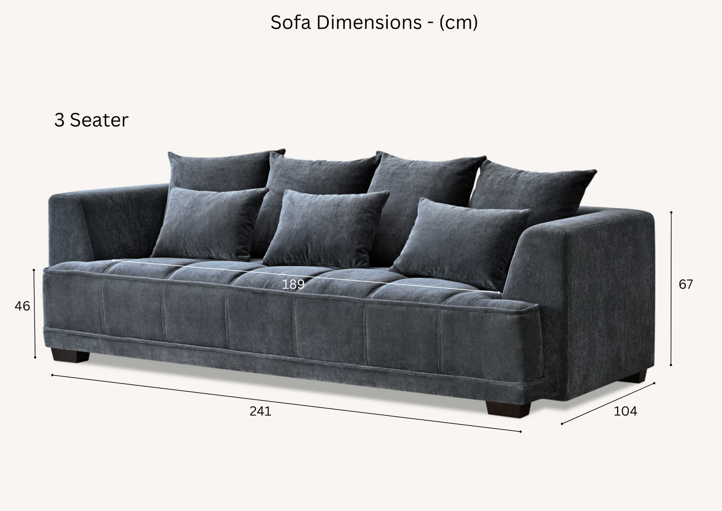 Aluxo Gramercy 3+2 Seater in Steel Velvet (PROMOTION)