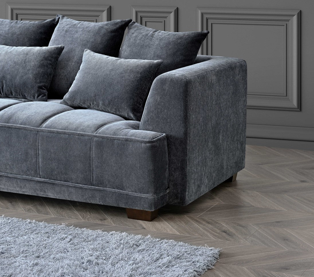 Aluxo Gramercy 3+2 Seater in Steel Velvet (PROMOTION)