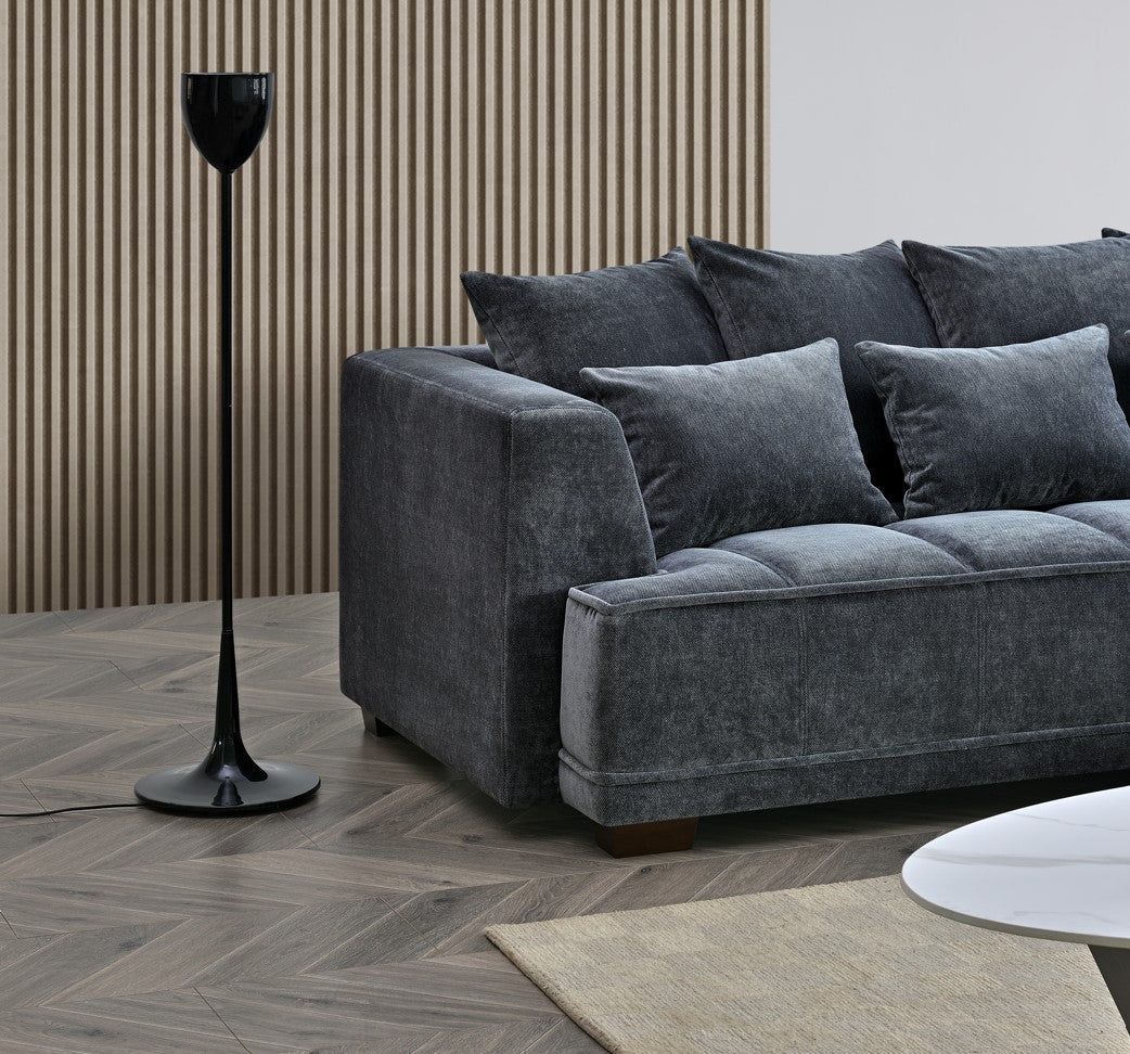 Aluxo Gramercy 3+2 Seater in Steel Velvet (PROMOTION)