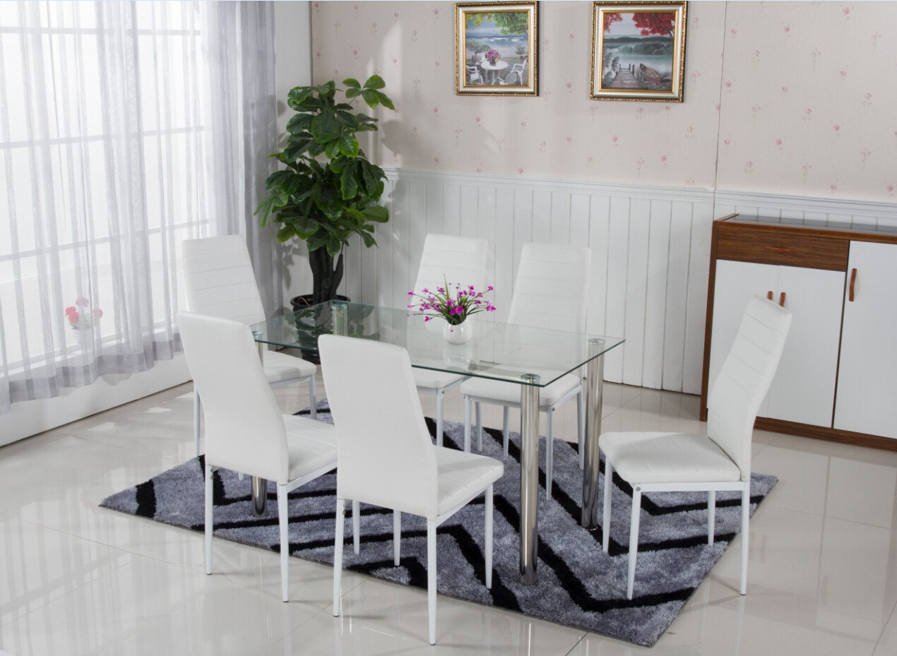 Amalfi 6 seater dining set white