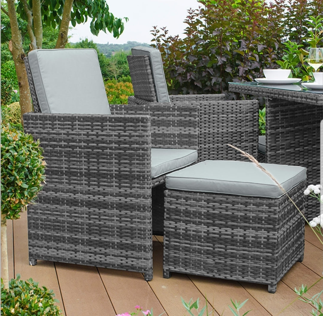 8 Seater Cubed Rattan Garden Furniture Set