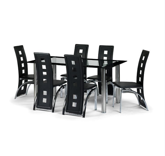 Aruba 6 Seater Dining Set – Close Up Chair Fabric & Leg Detail