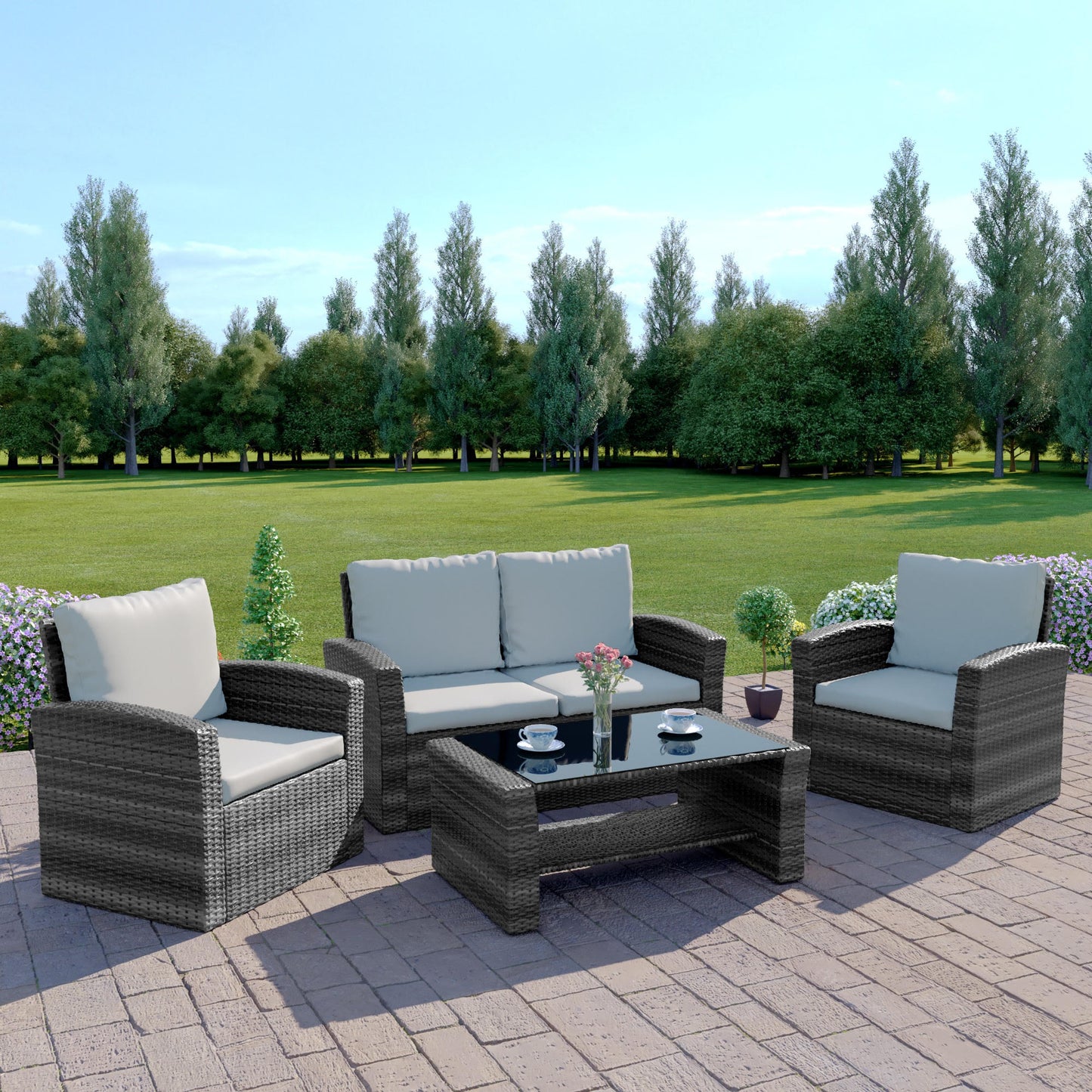 Julia 4 Seater Rattan Garden Furniture Set