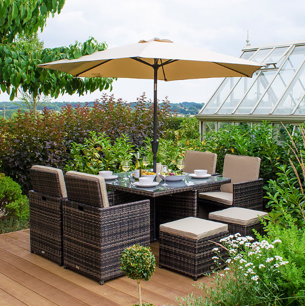 8 Seater Cubed Rattan Garden Furniture Set