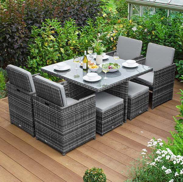 8 Seater Cubed Rattan Garden Furniture Set
