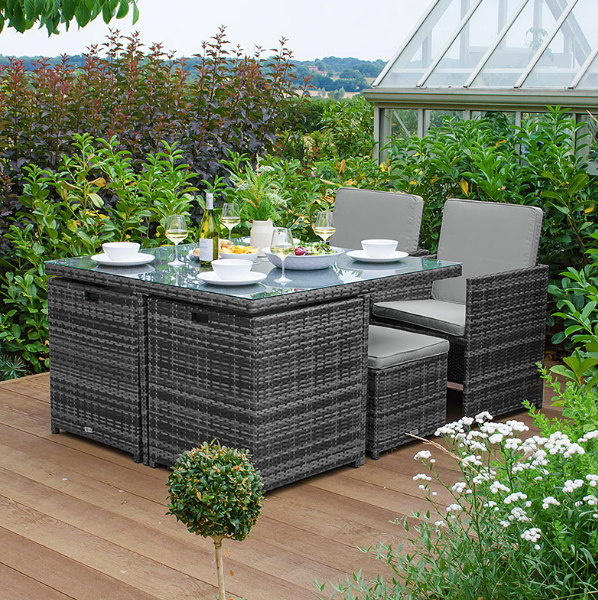 8 Seater Cubed Rattan Garden Furniture Set