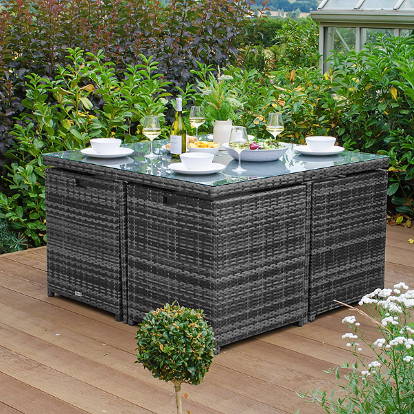 8 Seater Cubed Rattan Garden Furniture Set