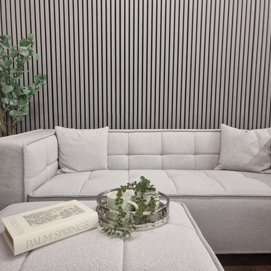 Pack Of 2 Real Wood Acoustic Slat Wall Panels (Ash Grey)