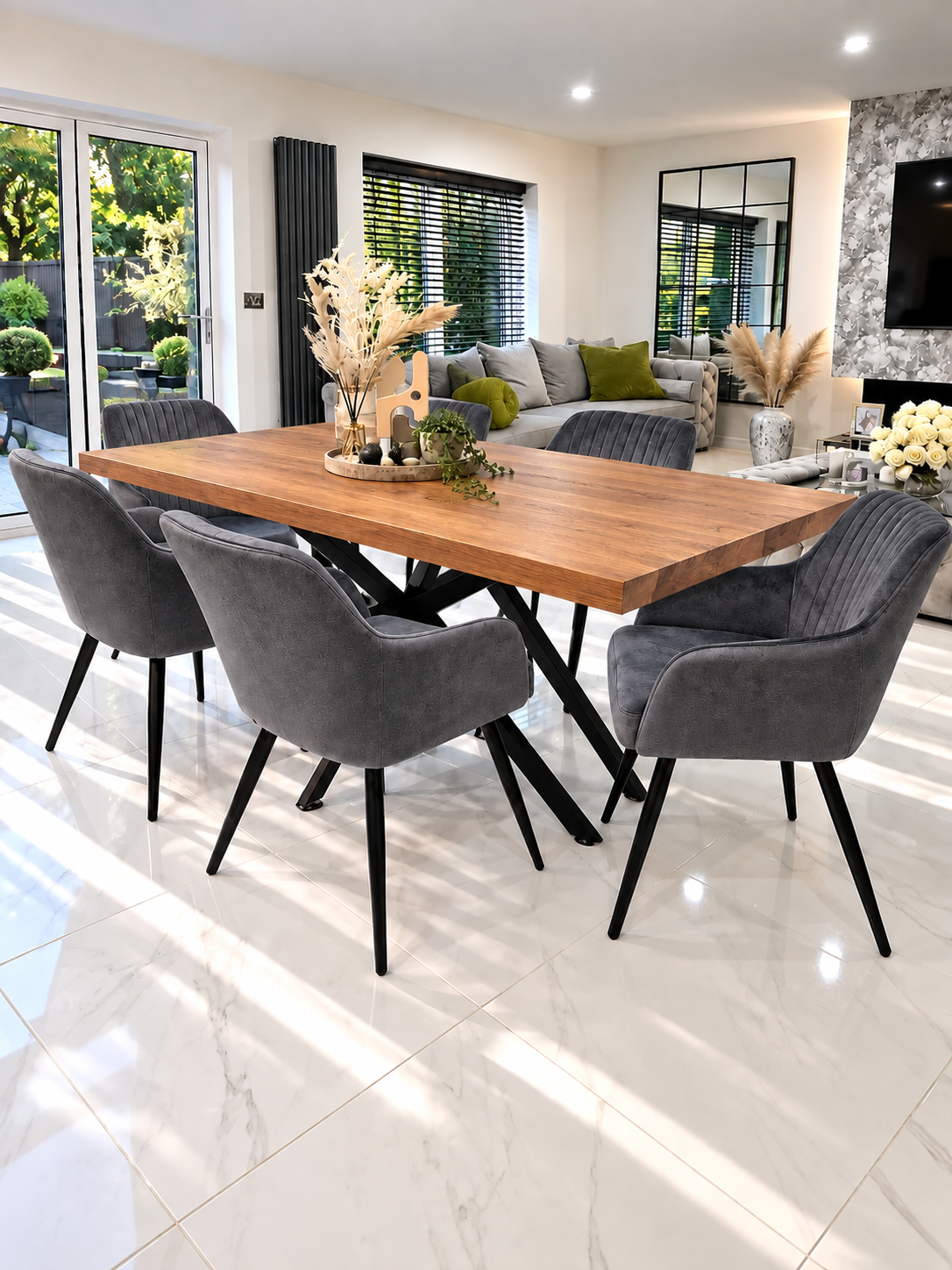 Arden Oak Dining Table Set