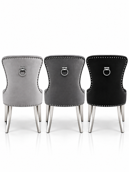 Louis Trafalgar Marble Dining Set – Bull Ring Chair Colour Options Light Grey Dark Grey & Black | Starlight Distribution