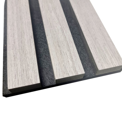 Pack Of 2 Real Wood Acoustic Slat Wall Panels (Ash Grey)