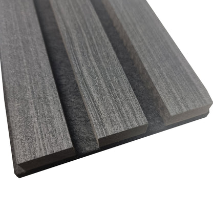 Pack Of 2 Real Wood Acoustic Slat Wall Panels (Charcoal)