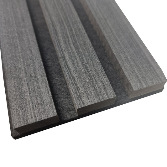 Pack Of 2 Real Wood Acoustic Slat Wall Panels (Charcoal)
