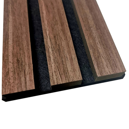 Pack Of 2 Real Wood Acoustic Slat Wall Panels (Walnut)