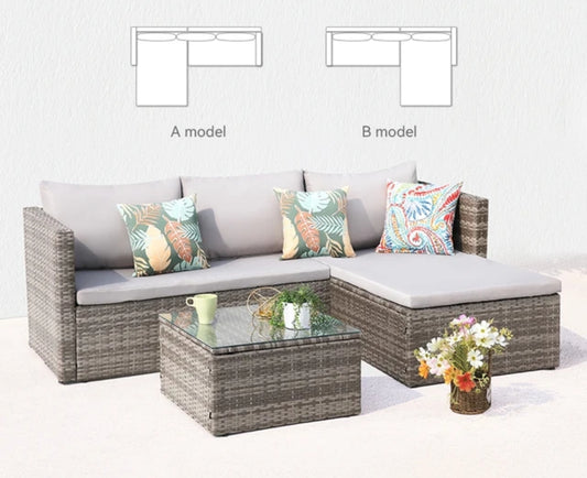 Millan 4 Seater Rattan Corner Set – Close Up Cushion & Material Texture Detail