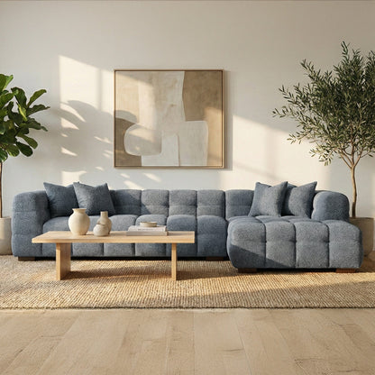Aluxo Tribeca Bubble Right Hand Facing (RHF) Corner Sofa – Iron Grey Bouclé