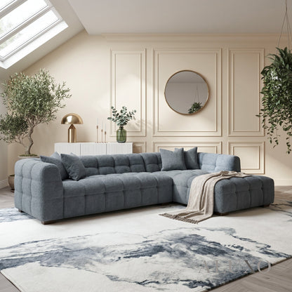 Aluxo Tribeca Bubble Right Hand Facing (RHF) Corner Sofa – Iron Grey Bouclé