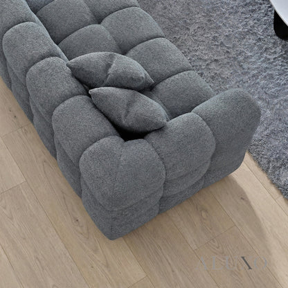 Aluxo Tribeca Bubble Right Hand Facing (RHF) Corner Sofa – Iron Grey Bouclé