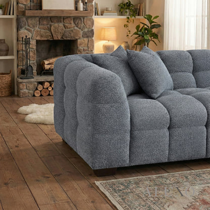 Aluxo Tribeca Bubble Right Hand Facing (RHF) Corner Sofa – Iron Grey Bouclé
