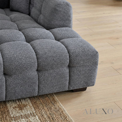 Aluxo Tribeca Bubble Right Hand Facing (RHF) Corner Sofa – Iron Grey Bouclé