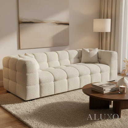 Aluxo Tribeca Bubble 3 Seater Sofa – Oatmeal Beige Bouclé
