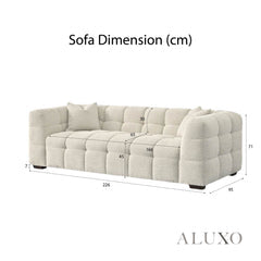Aluxo Tribeca Bubble 3 Seater Sofa – Oatmeal Beige Bouclé