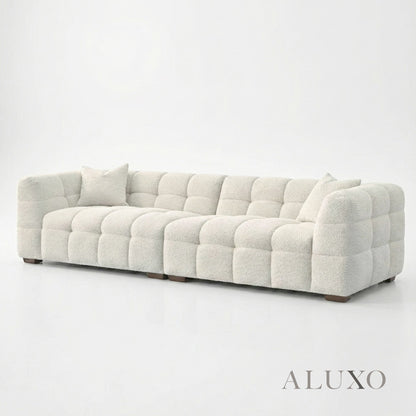 Aluxo Tribeca Bubble 4 Seater Large Sofa – Oatmeal Beige Bouclé