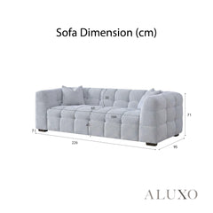 Aluxo Tribeca Bubble 3 Seater Sofa – Pearl Bouclé