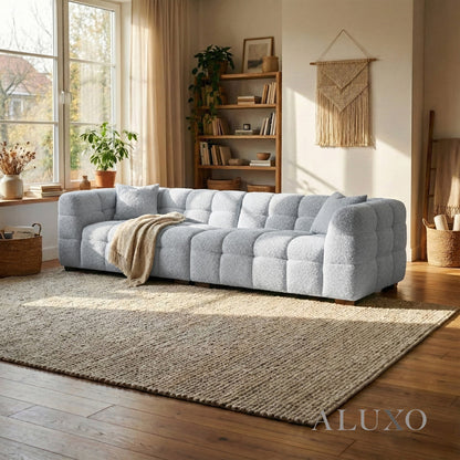 Aluxo Tribeca Bubble 4 Seater Large Sofa – Pearl Bouclé