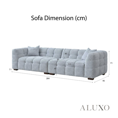 Aluxo Tribeca Bubble 4 Seater Large Sofa – Pearl Bouclé