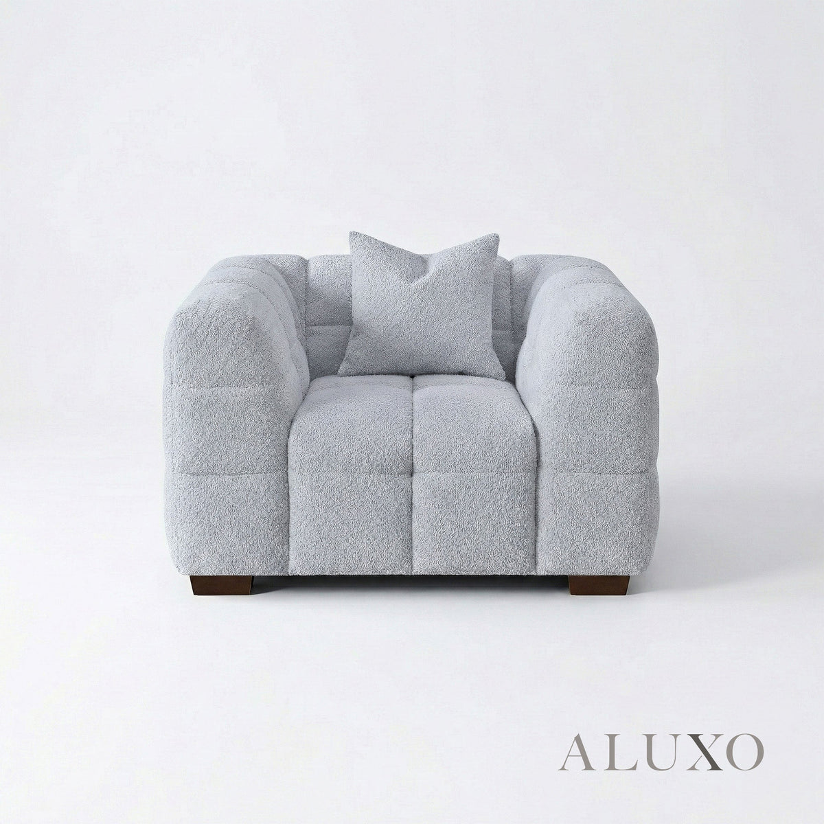 Aluxo Tribeca Bubble Armchair – Pearl Bouclé – Rear & Profile Structure View