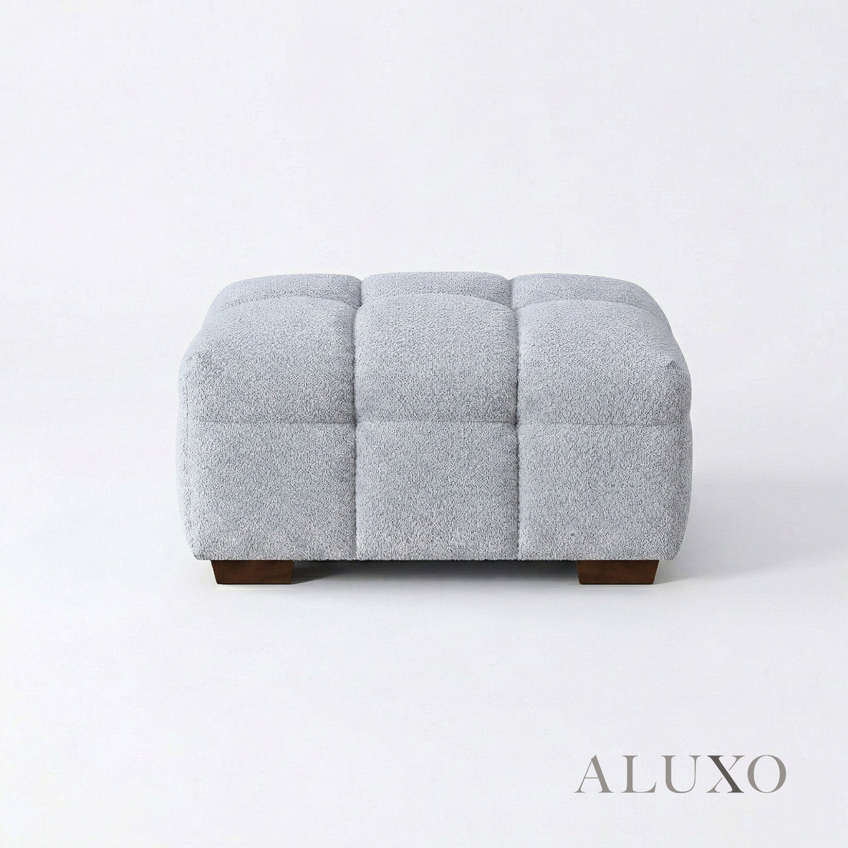 Aluxo Tribeca Bubble Matching Footstool – Pearl Bouclé – Close Up Material & Fabric Texture Detail