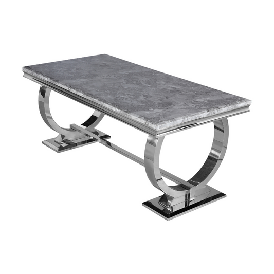 Arianna Solid Marble Dining Table Chrome