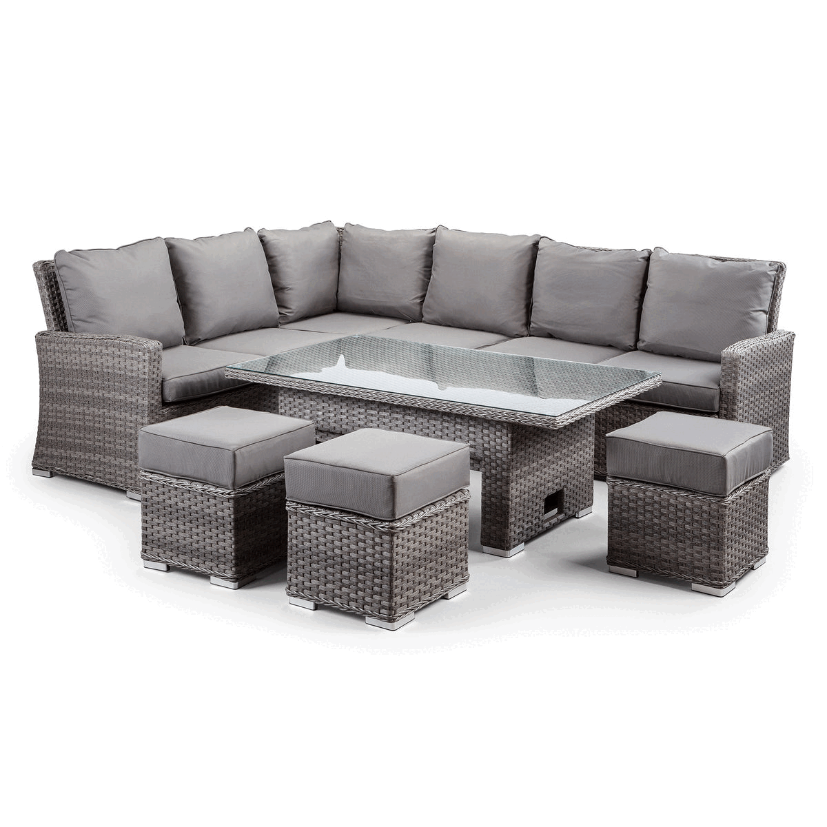 Myla 9 Seater Rattan Garden Furniture Set With Rise & Fall Table