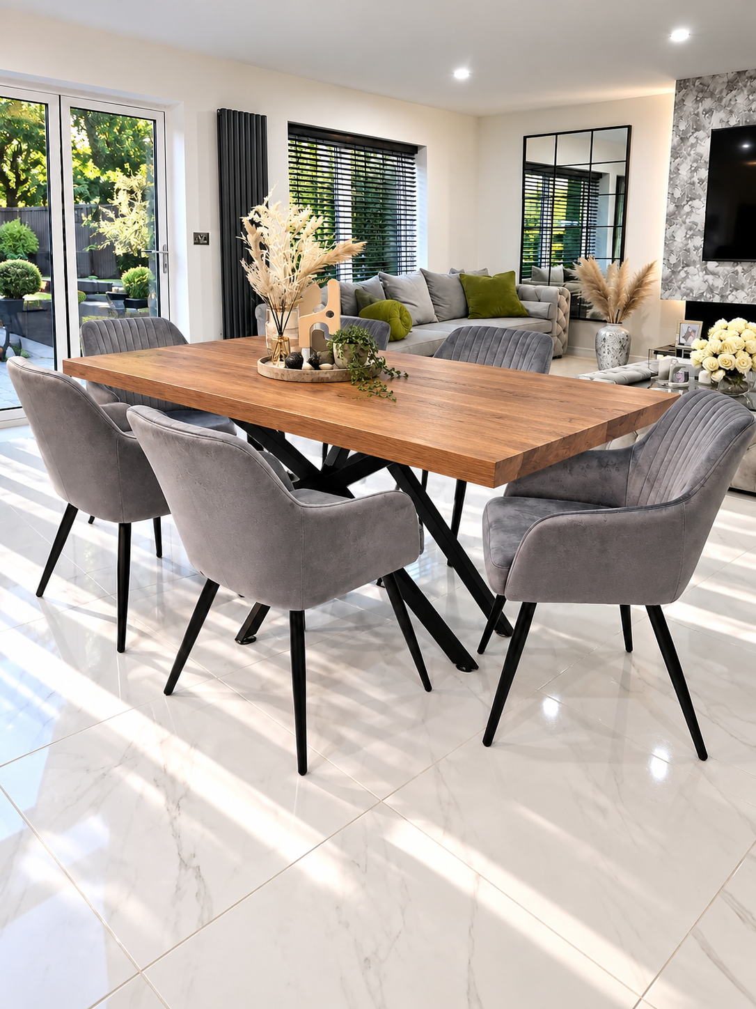 Arden Oak Dining Table Set