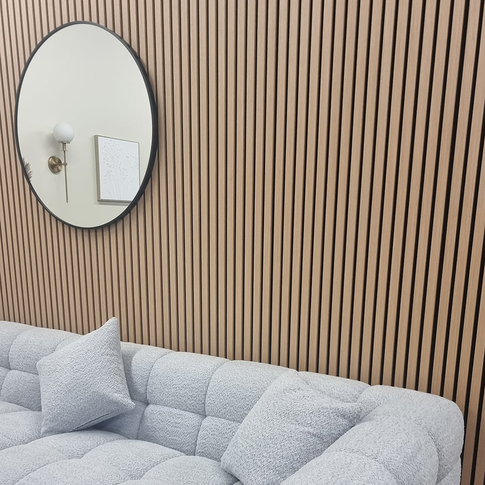 Pack Of 2 Real Wood Acoustic Slat Wall Panels (Light Oak)