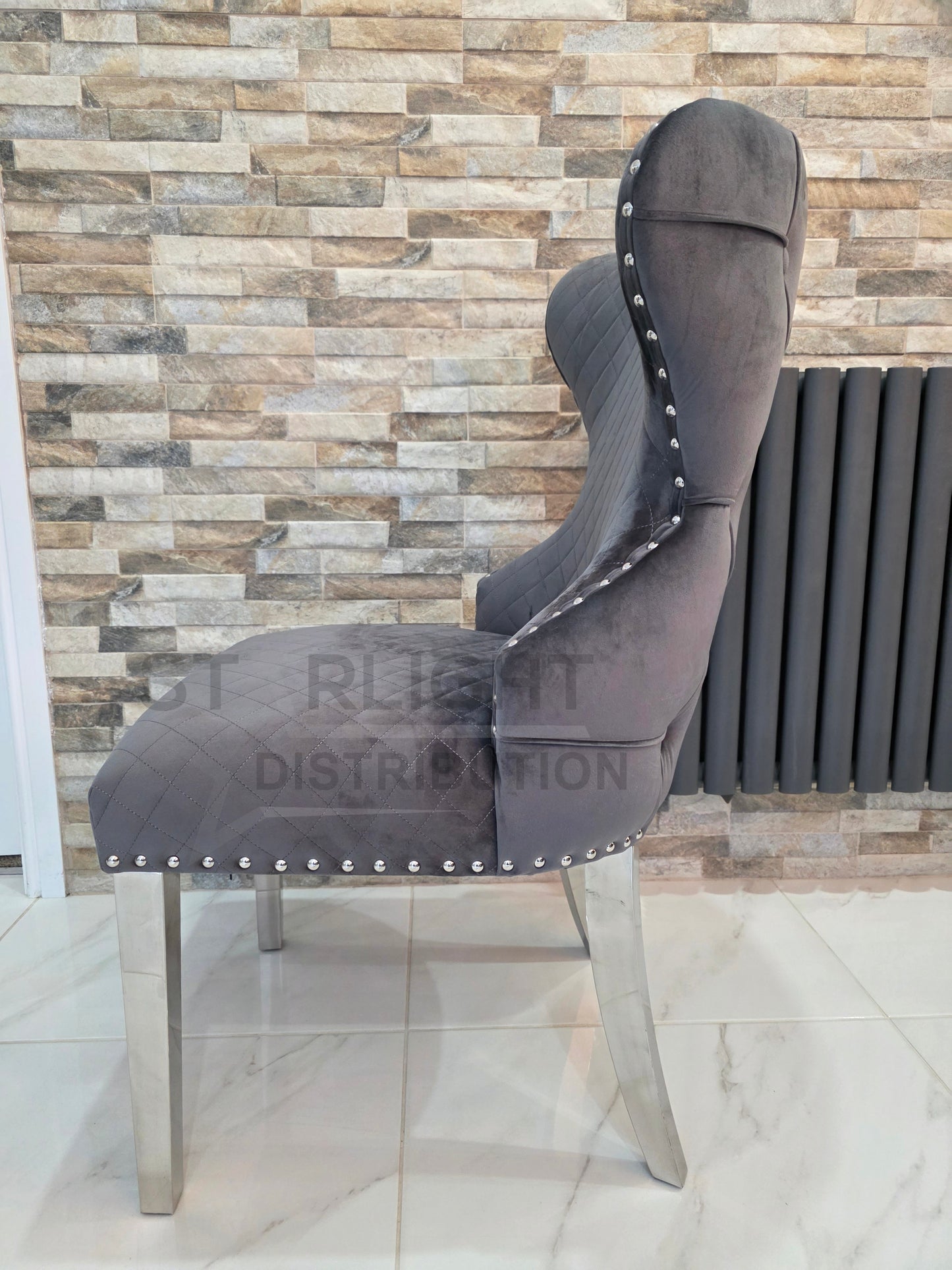 Set of 2 French Velvet Chelsea Button Back Chairs