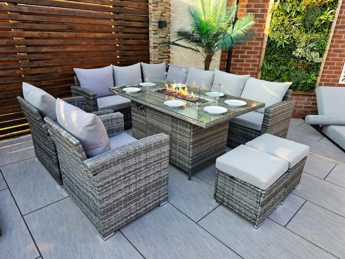 Myla 9 Seater Rattan Garden Furniture Set
