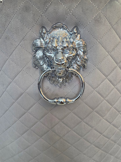 Set of 2 French Velvet Lion Head KnockerBack Chairs