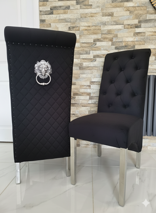 Set of 2 French Velvet Emma Chairs – Close Up Chair Fabric & Leg Detail