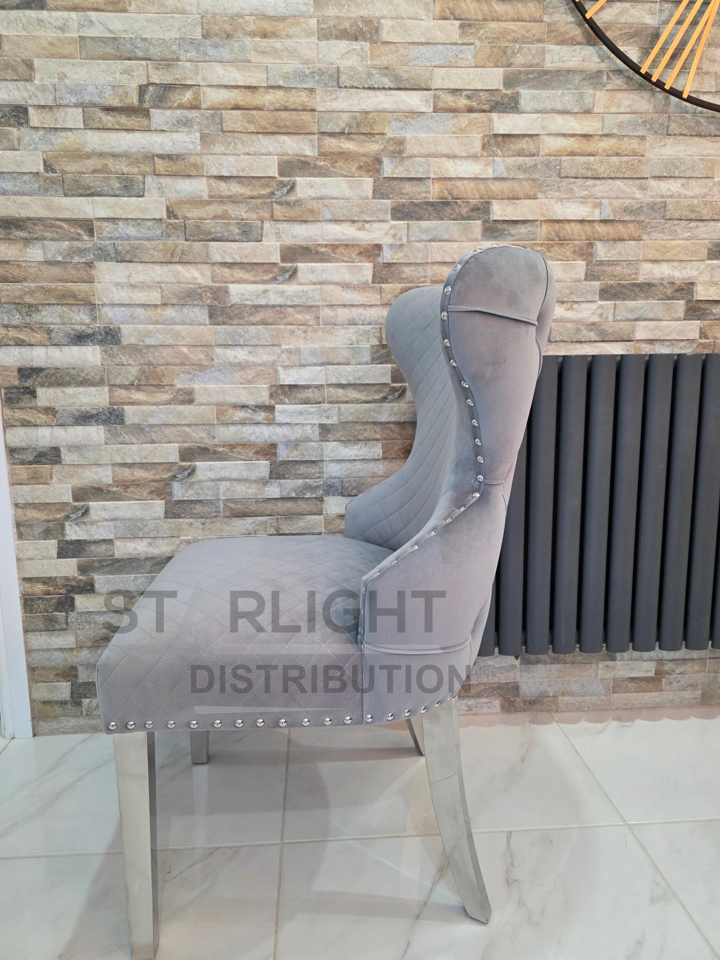 Set of 2 French Velvet Chelsea Button Back Chairs