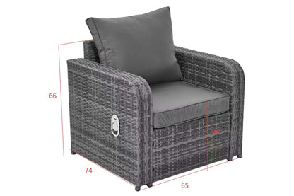Sienna Recliner Rattan Garden Furniture Set With Firepit Table – Secondary Angle View 8