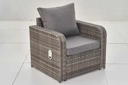 Sienna Recliner Rattan Garden Furniture Set With Firepit Table