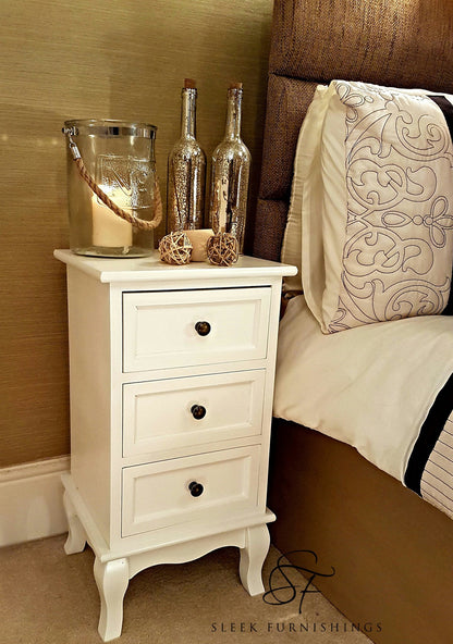 French Style Bedside Cabinet With 3 Drawers – Main Product View | Starlight Distribution