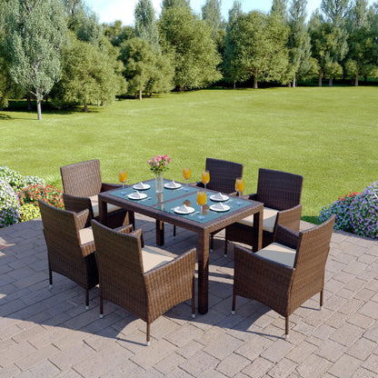 Kansas 6 Seater Rattan Dining Set – Patio Layout & Full Set View | Starlight Distribution