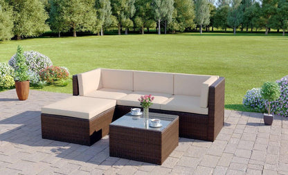 Milano 4 Seater Rattan Garden Furniture Set – Patio Layout & Full Set View | Starlight Distribution