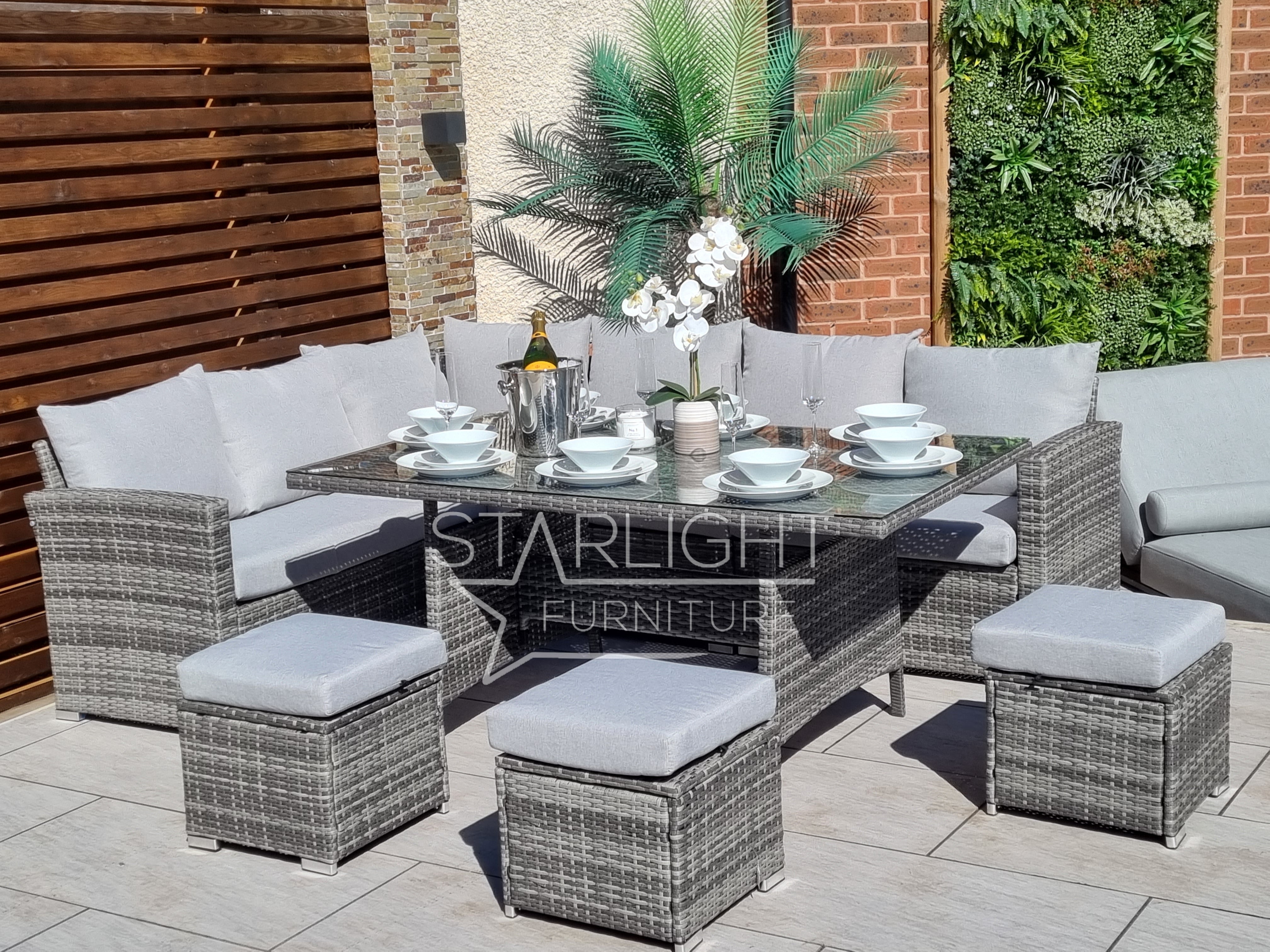 The Myla 9 Seater Rattan Garden Furniture Set Starlight Distribution