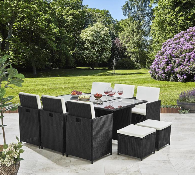 10 Seater Cubed Rattan Garden Furniture Set