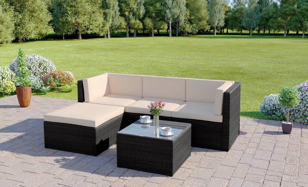 Milano 4 Seater Rattan Garden Furniture Set – Close Up Cushion & Material Texture Detail