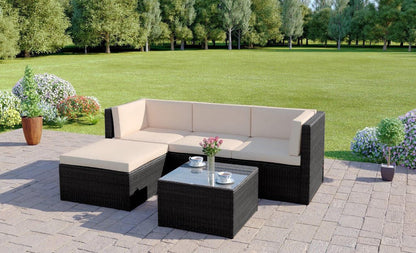 Milano 4 Seater Rattan Garden Furniture Set – Close Up Cushion & Material Texture Detail